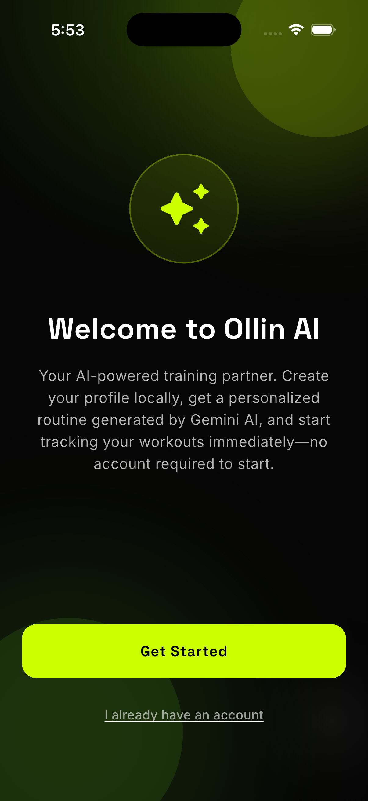 Pantalla principal de Ollin AI